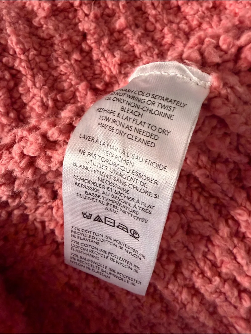 Anthropologie The Need It Oversized Mock Neck Sweater Loose Knit in Rose Size XS